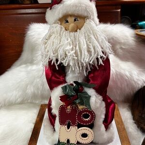 Handmade Stand up Satin Santa